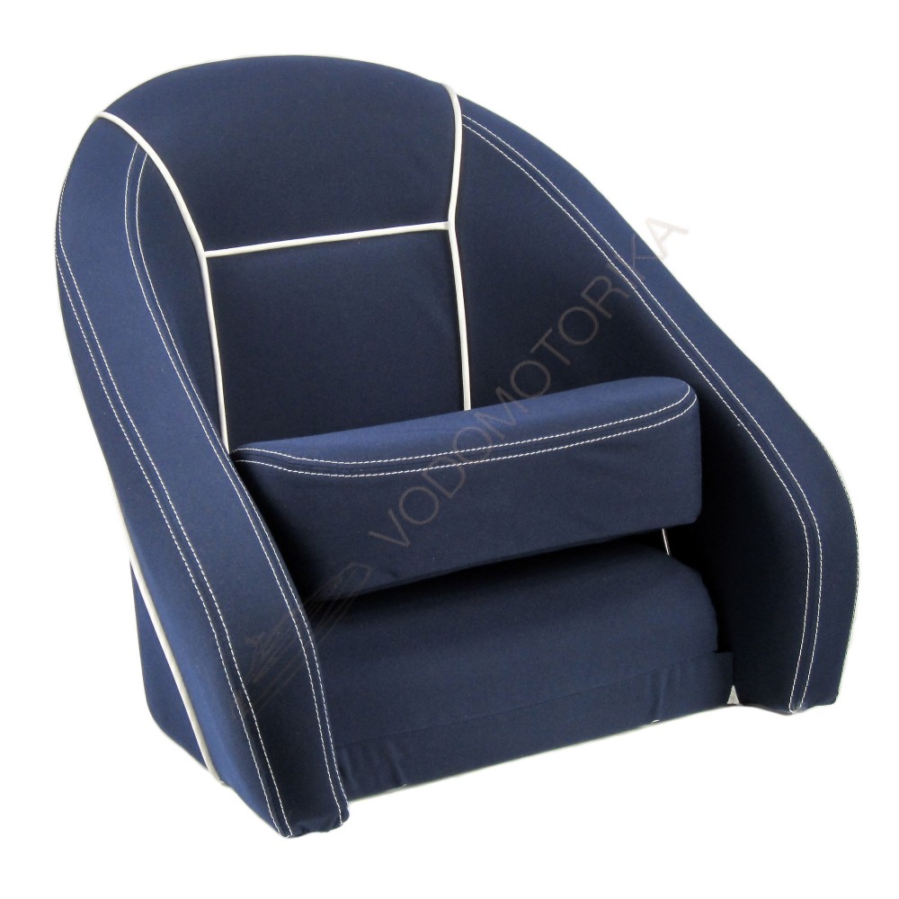 Кресло ROMEO мягкое, подставка, обивка ткань Markilux темно-синяя (118100395)