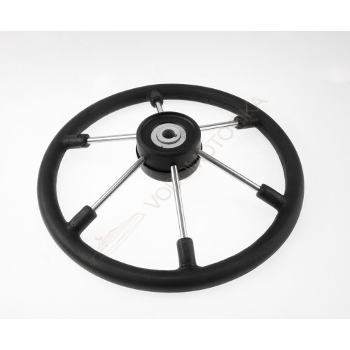 Рулевое колесо LEADER TANEGUM черный обод серебряные спицы д. 400 мм Volanti Luisi