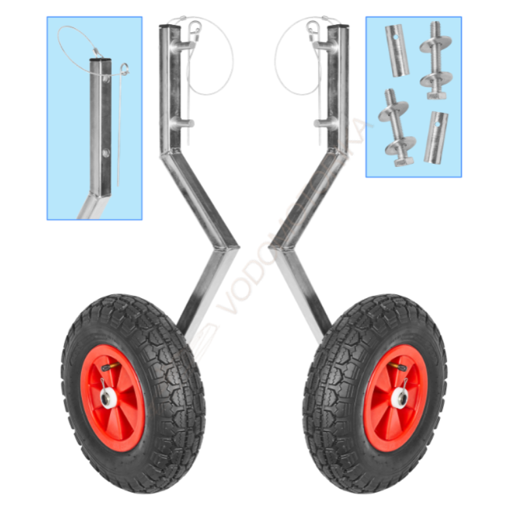 Колеса транцевые Горизонт Эконом-330ND (оцинковка, съемные, под надувное дно)