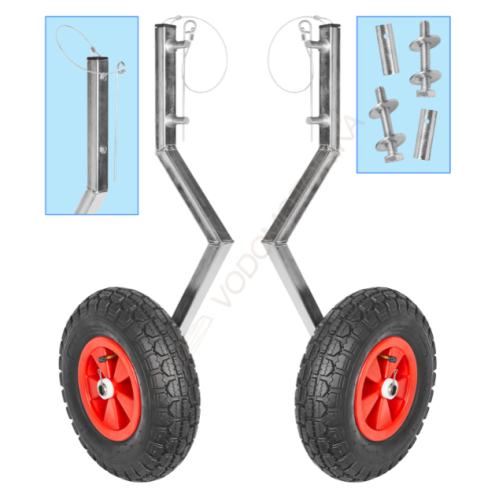 Колеса транцевые Горизонт Эконом-330ND (оцинковка, съемные, под надувное дно)