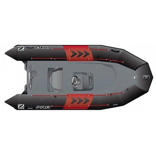 Лодка надувная ZODIAC PRO 500 ПВХ ( черно-серая )