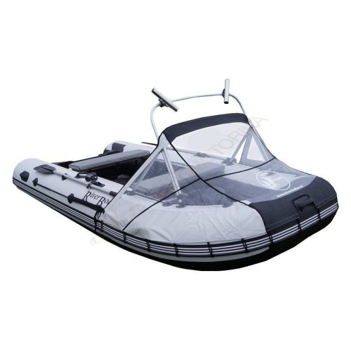 Носовой тент прозрачный с тролинговой трубой Riverboats RB 390-430 и RB 390-430 НДНД
