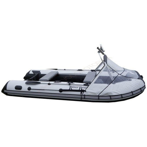 Носовой тент прозрачный с тролинговой трубой Riverboats RB 390-430 и RB 390-430 НДНД