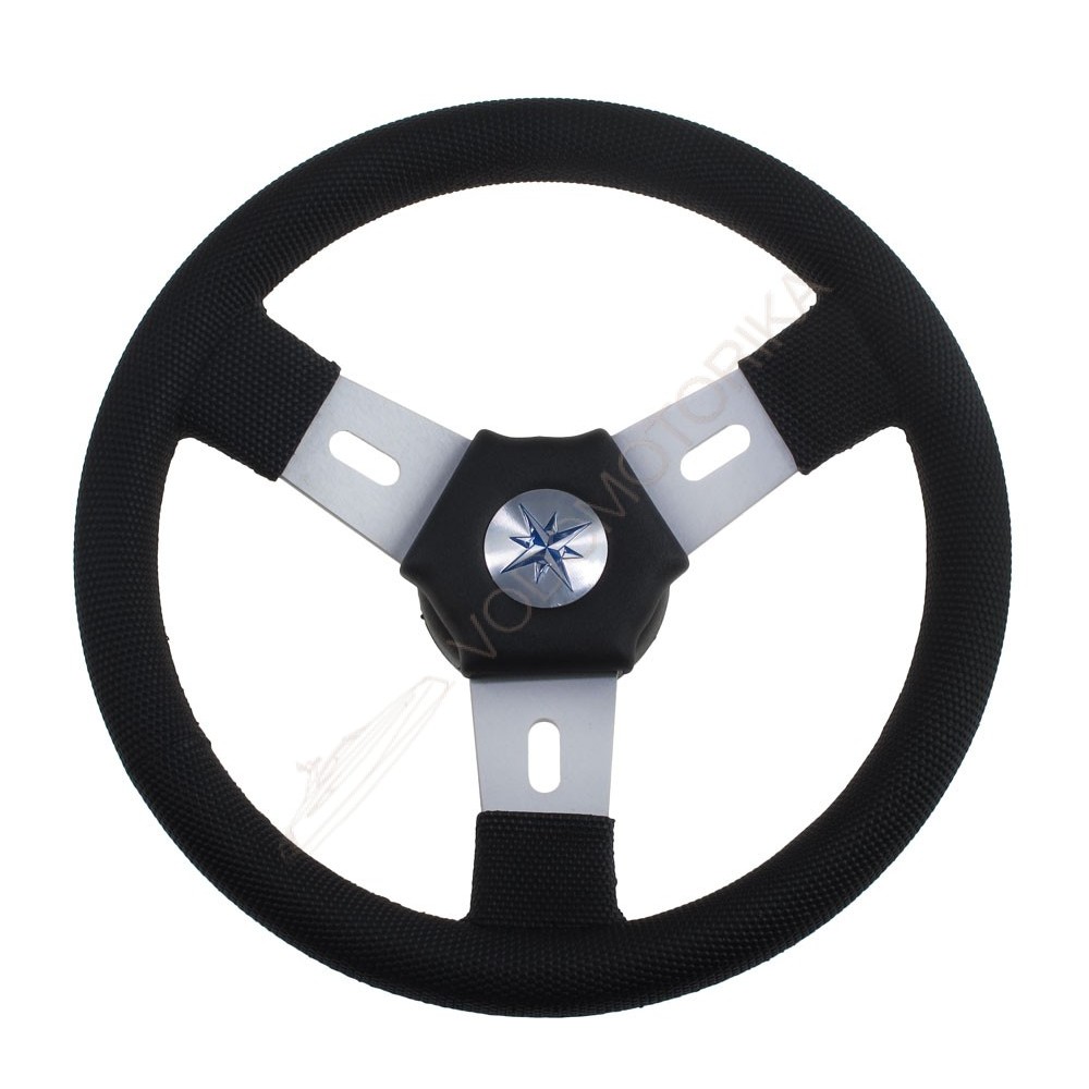 Рулевое колесо ELBA обод черный, спицы серебряные д.300 мм Volanti Luisi