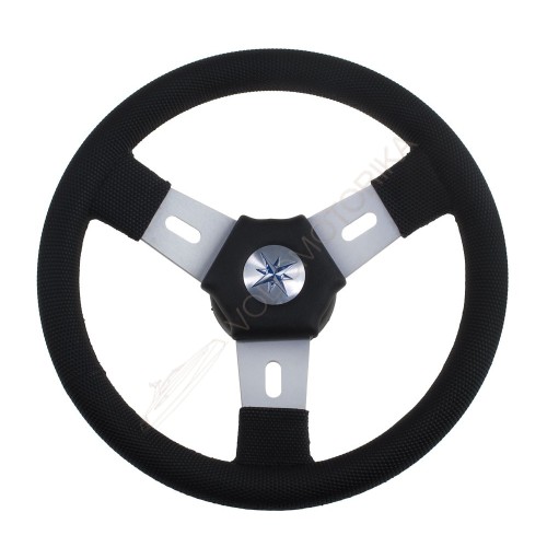 Рулевое колесо ELBA обод черный, спицы серебряные д.300 мм Volanti Luisi