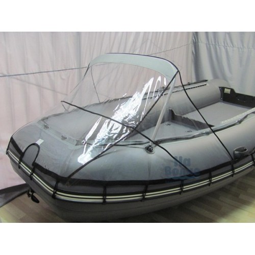 Носовой тент прозрачный для лодки ПВХ 370-400