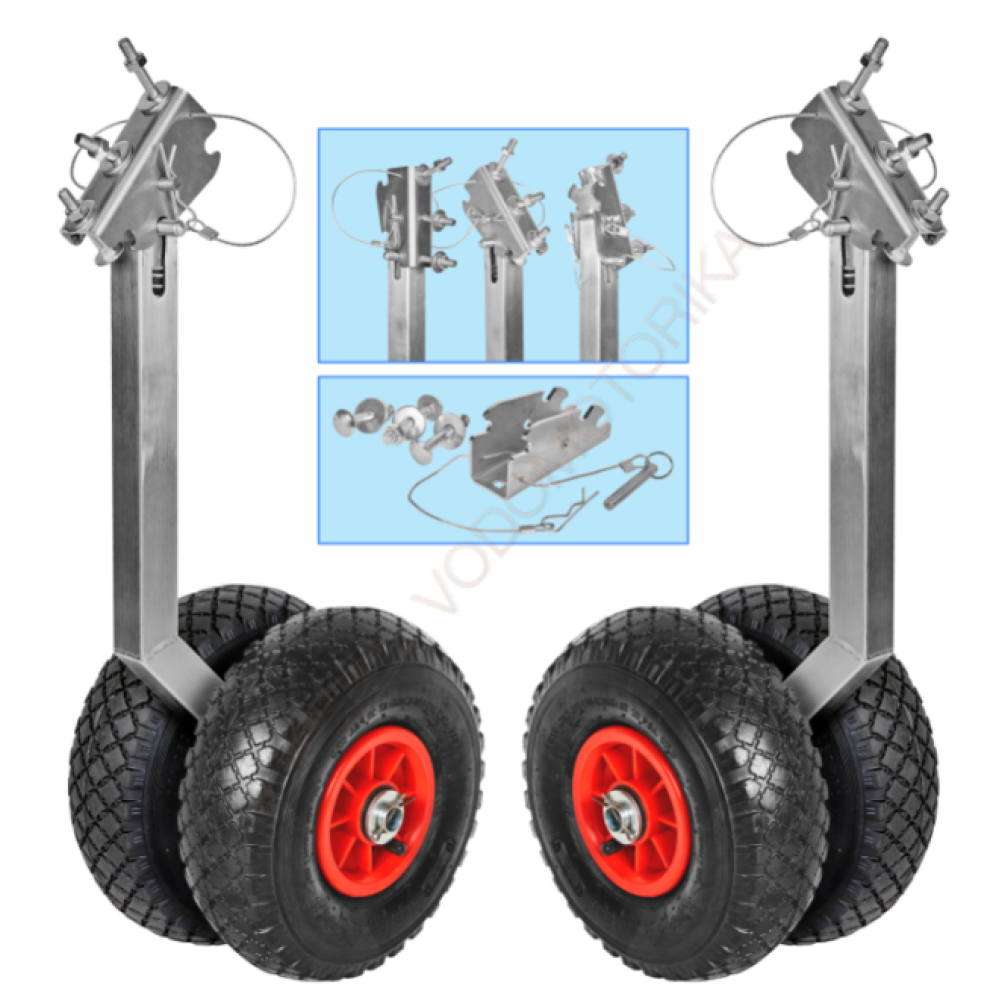 Колеса транцевые Горизонт OTU-260 (нержавейка, универсальные - откидные, усиленные)