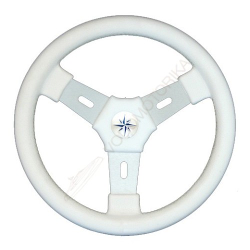 Рулевое колесо ELBA обод белый, спицы серебряные д.320 мм Volanti Luisi