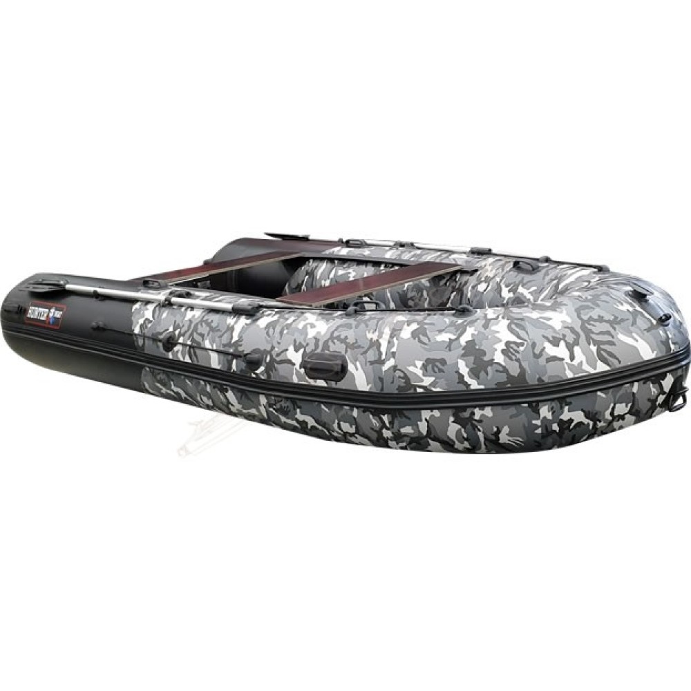 Надувная лодка Хантер 380 ПРО Камуфляж надувное дно