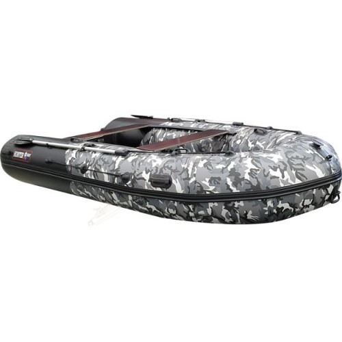 Надувная лодка Хантер 380 ПРО Камуфляж надувное дно