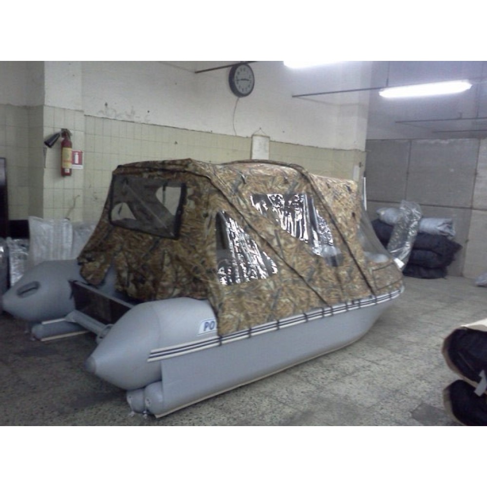 Тент ходовой на лодки Ротан 420, 420М коричневый камуфляж