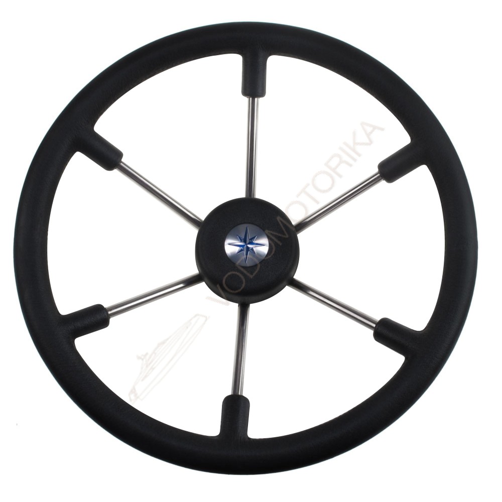 Рулевое колесо LEADER TANEGUM черный обод серебряные спицы д. 400 мм Volanti Luisi