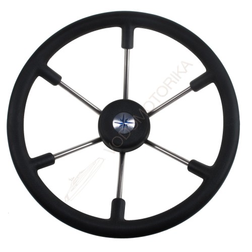 Рулевое колесо LEADER TANEGUM черный обод серебряные спицы д. 400 мм Volanti Luisi