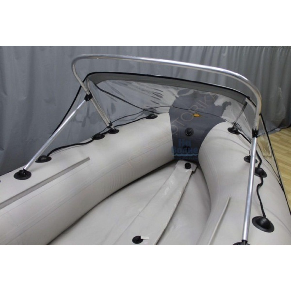 Носовой тент прозрачный для лодки ПВХ 370-400 + дуга для троллинга
