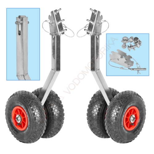 Колеса транцевые Горизонт OTU-260 (ZN) (оцинковка, универсальные - откидные, усиленные)