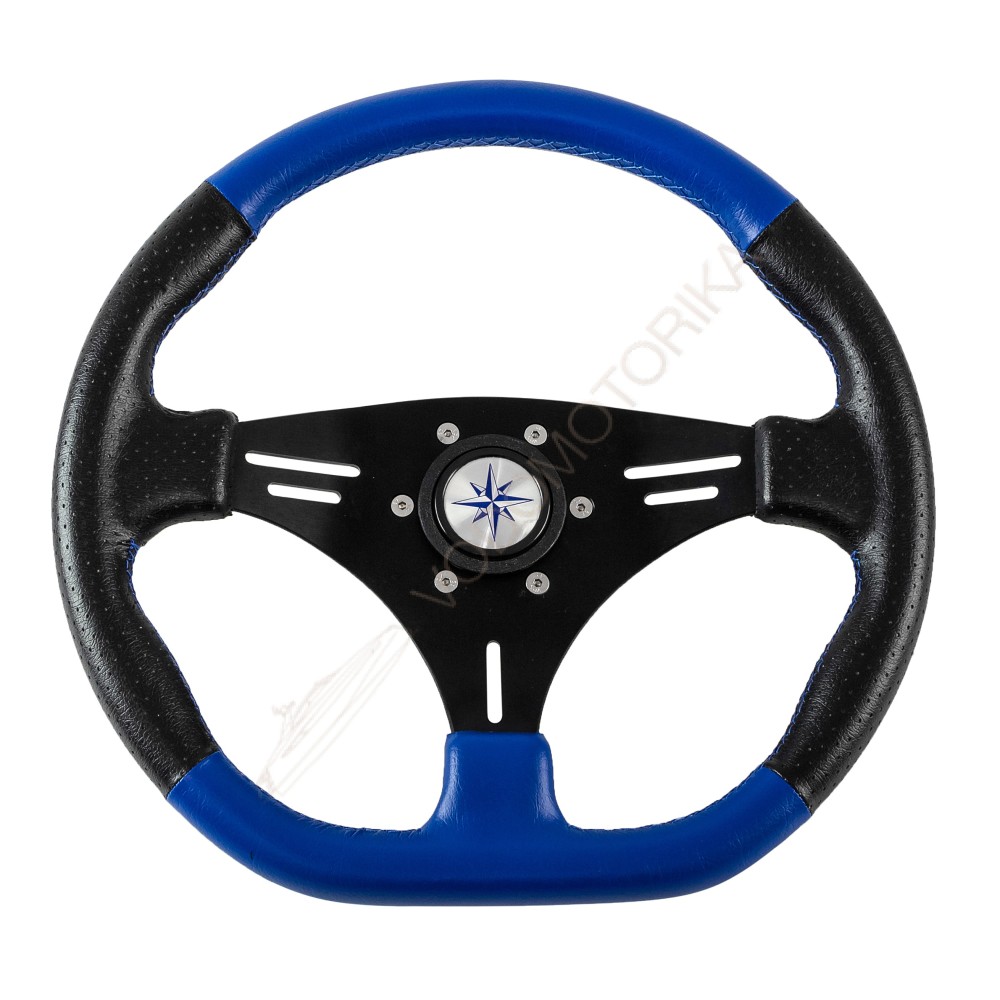 Рулевое колесо PORTOFINO обод черно-синий, спицы черные д. 355 мм Volanti Luisi