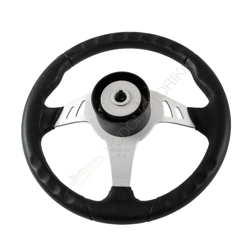 Рулевое колесо SKIPPER обод черный, спицы серебряные д. 350 мм Volanti Luisi