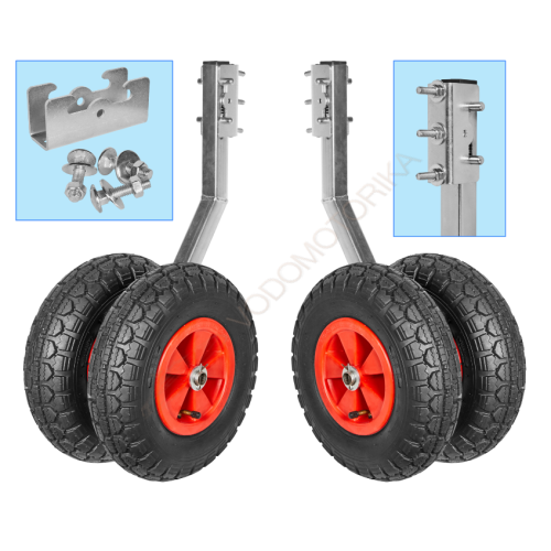 Колеса транцевые Горизонт BSU-330 (ZN) (оцинковка, быстросъемные, усиленные)