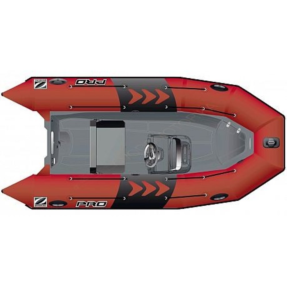 Лодка надувная ZODIAC PRO 550 ПВХ ( красно-серая )