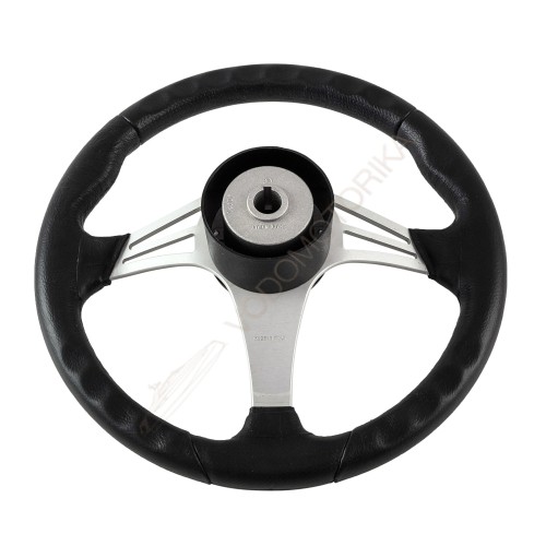 Рулевое колесо ENDURANCE обод черный, спицы серебряные д. 350 мм Volanti Luisi