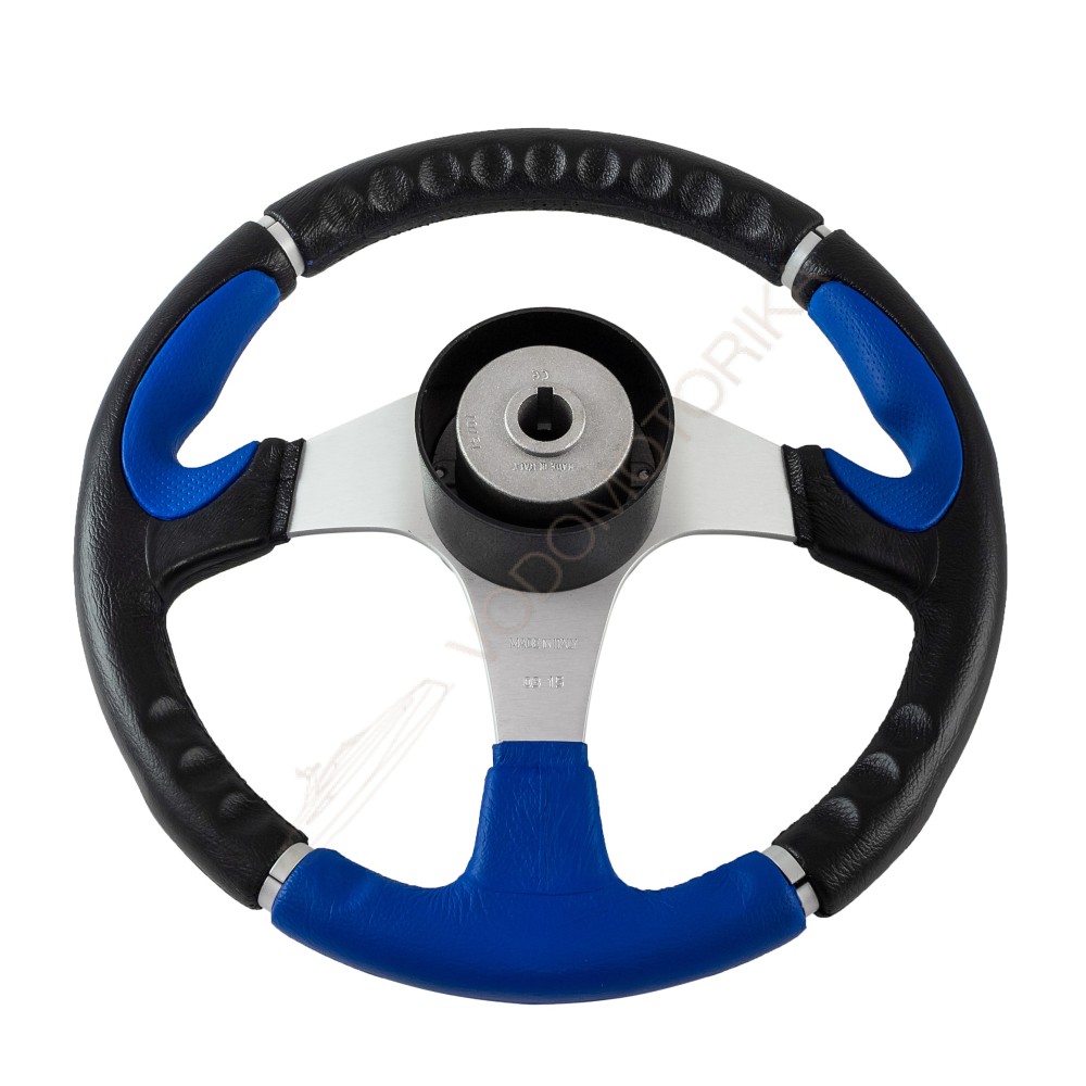 Рулевое колесо ORION обод черно-синий, спицы серебряные д. 355 мм Volanti Luisi