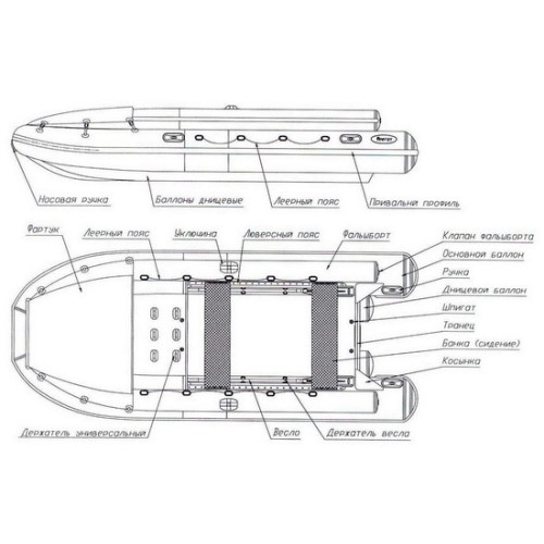 Надувная лодка Фрегат M-480 FM Jet серая