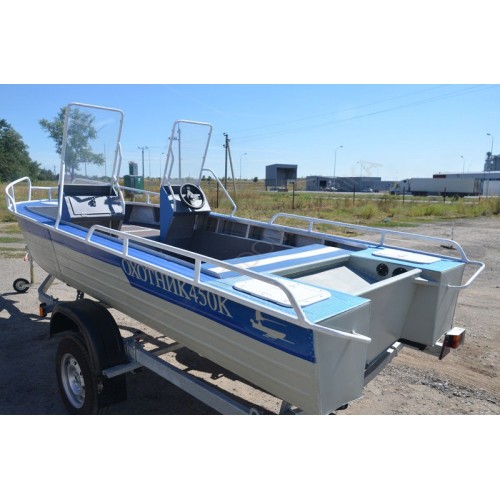 Алюминиевая моторно-гребная лодка Охотник 450К