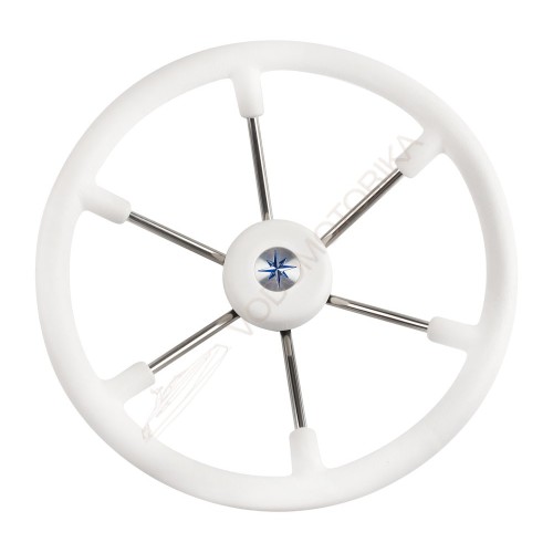 Рулевое колесо LEADER TANEGUM белый обод серебряные спицы д. 400 мм Volanti Luisi