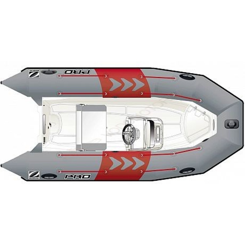 Лодка надувная ZODIAC PRO 420 NEO хайпалон-неопрен ( серо-белая )