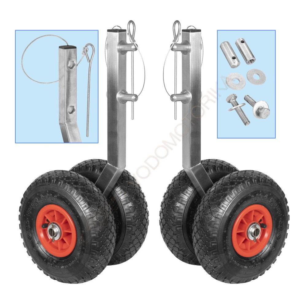 Колеса транцевые Горизонт KNU-260 (нержавейка, съемные, усиленные)