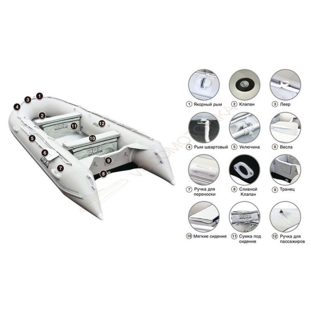 Лодка HDX OXYGEN 470 AL серая