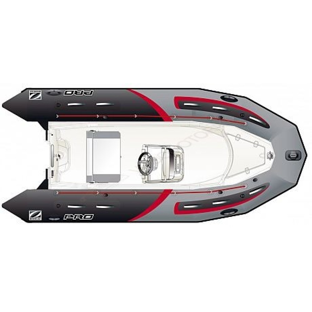 Лодка надувная ZODIAC PRO 500 RACING NEO хайпалон-неопрен ( черно-серые баллоны, белый корпус )
