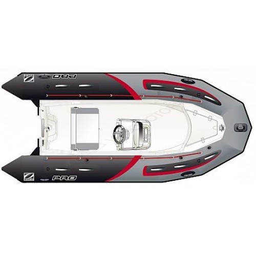 Лодка надувная ZODIAC PRO 500 RACING NEO хайпалон-неопрен ( черно-серые баллоны, белый корпус )