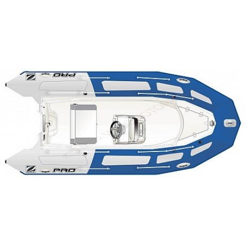 Лодка надувная ZODIAC PRO 550 TOURING ПВХ ( сине-серые баллоны, белый корпус )