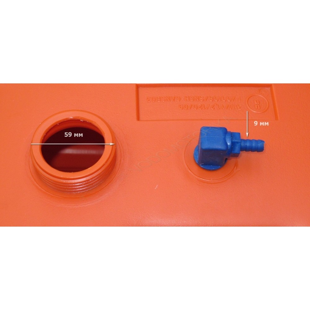 Бак топливный переносной без указателя уровня в комплекте с переходником "елочка", 29 л