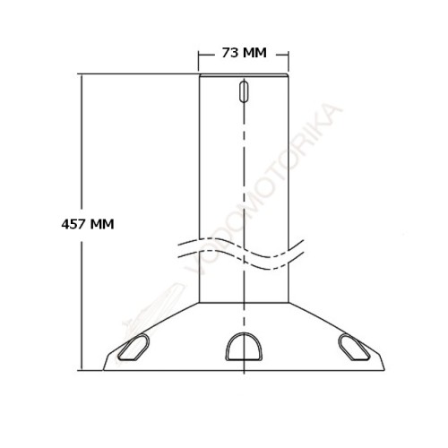 Стойка под сиденье COLUMBIA 450 мм, диаметр 73 мм, основание 230 мм