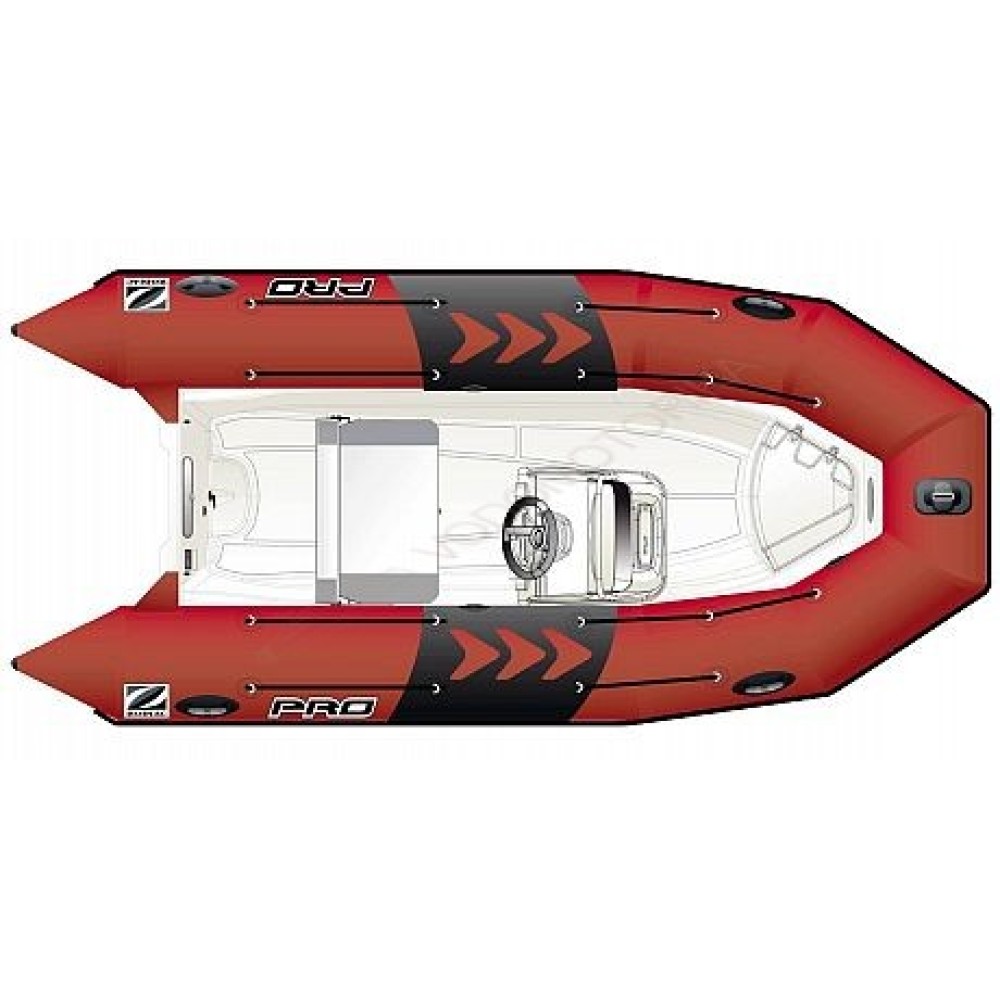 Лодка надувная ZODIAC PRO 420 ПВХ ( красно-белая )