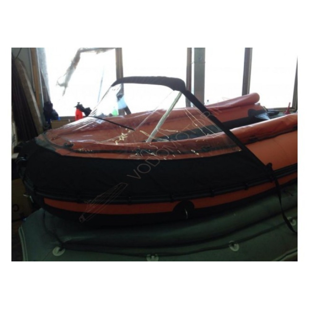 Носовой тент прозрачный для лодки ПВХ 310-360 см