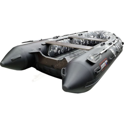 Надувная лодка Хантер 350 ПРО Камуфляж надувное дно