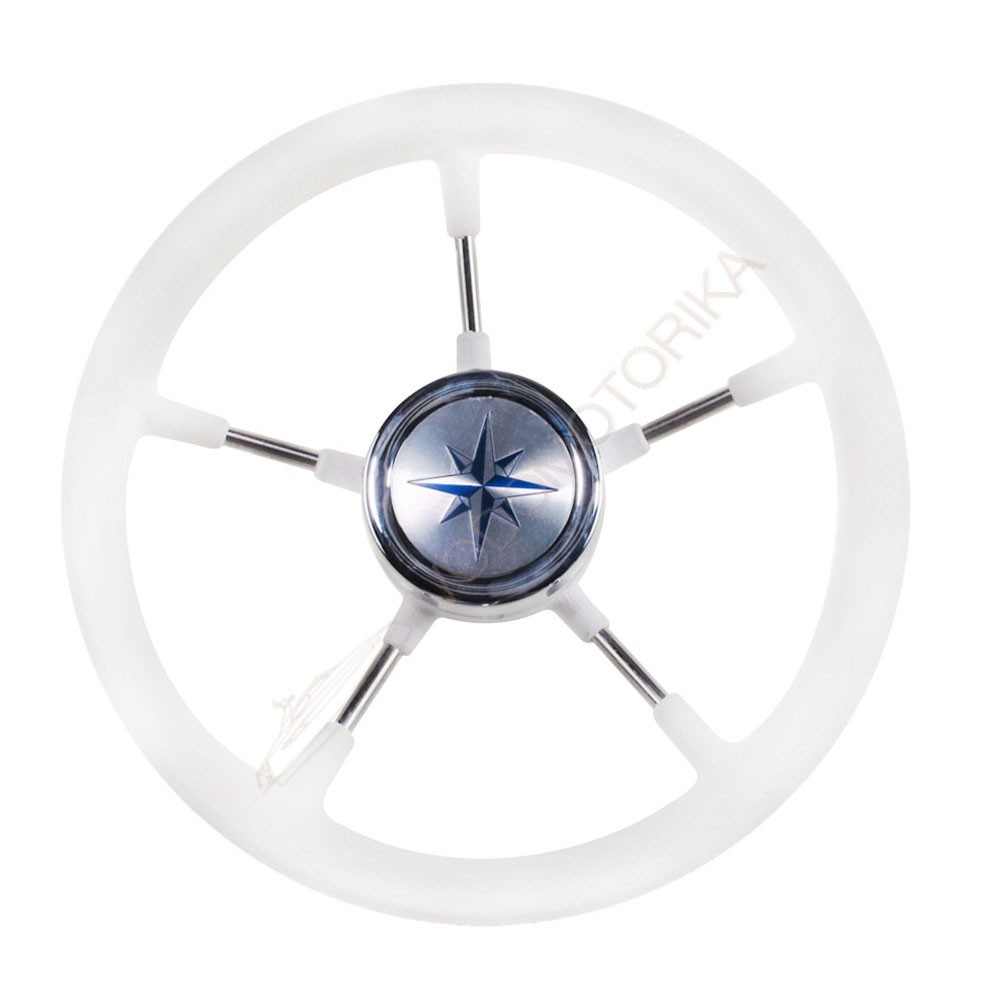 Рулевое колесо RIVA RSL обод белый, спицы серебряные д. 360 мм Volanti Luisi