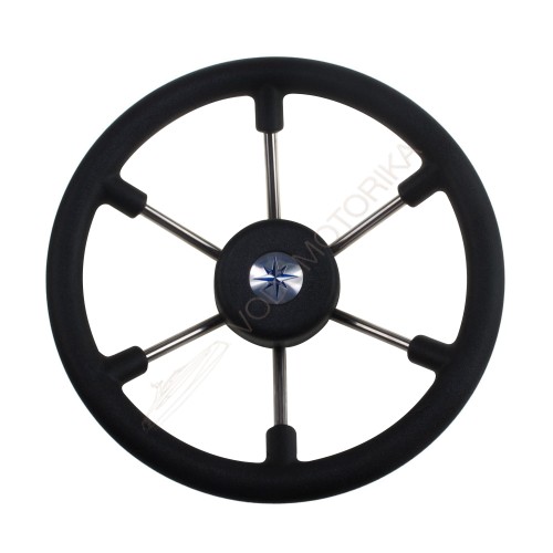 Рулевое колесо LEADER TANEGUM черный обод серебряные спицы д. 330 мм Volanti Luisi