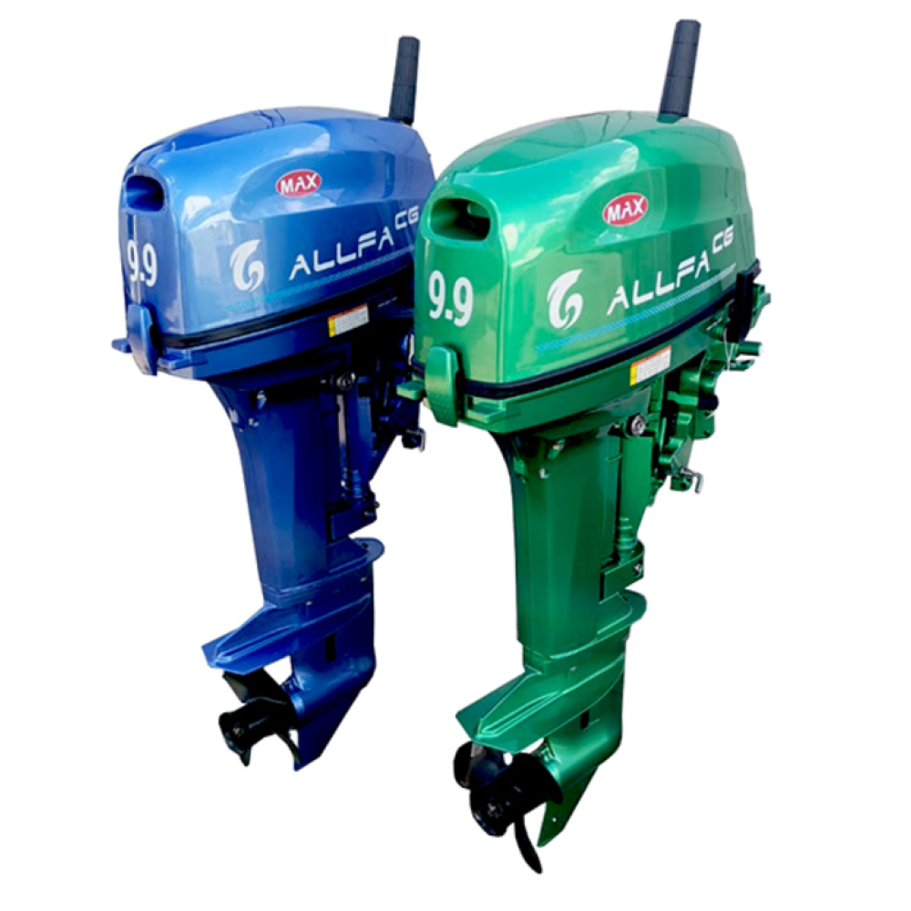 Лодочный мотор ALLFA CG T9.8 (9.8 л.с. двухтактный) (синий, зеленый, красный)