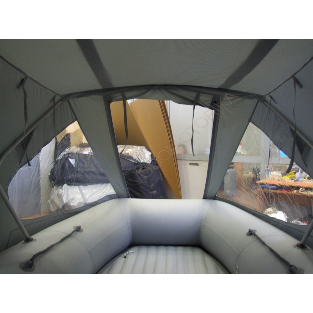 Тент ходовой на лодку Ротан 380 зеленый камуфляж