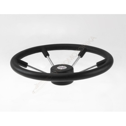 Рулевое колесо LEADER TANEGUM черный обод серебряные спицы д. 400 мм Volanti Luisi