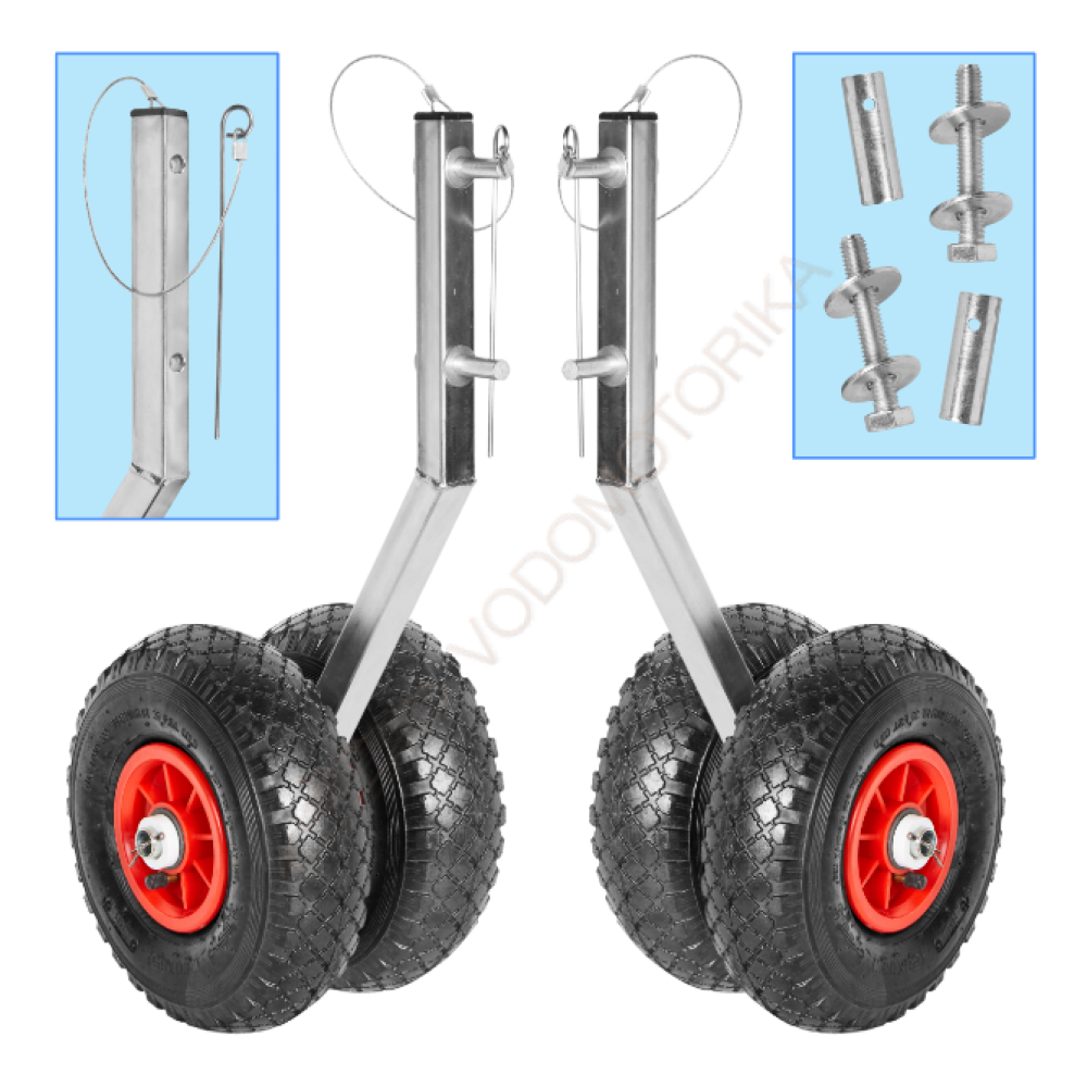 Колеса транцевые Горизонт Эконом U-260 (оцинковка, съемные, усиленные)