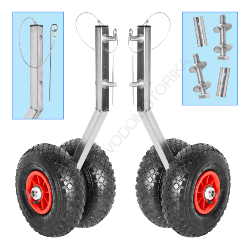 Колеса транцевые Горизонт Эконом U-260 (оцинковка, съемные, усиленные)