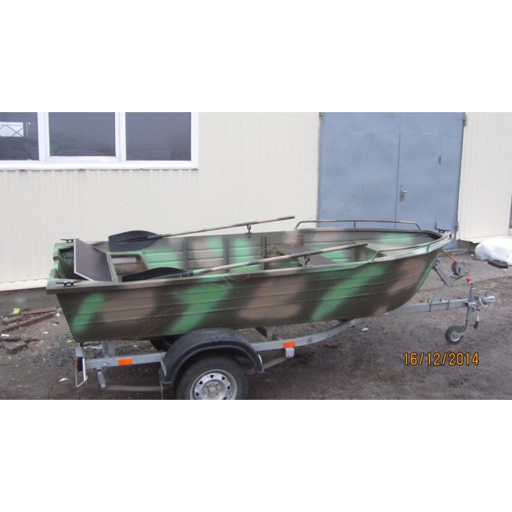 Алюминиевая моторно-гребная лодка Охотник 380