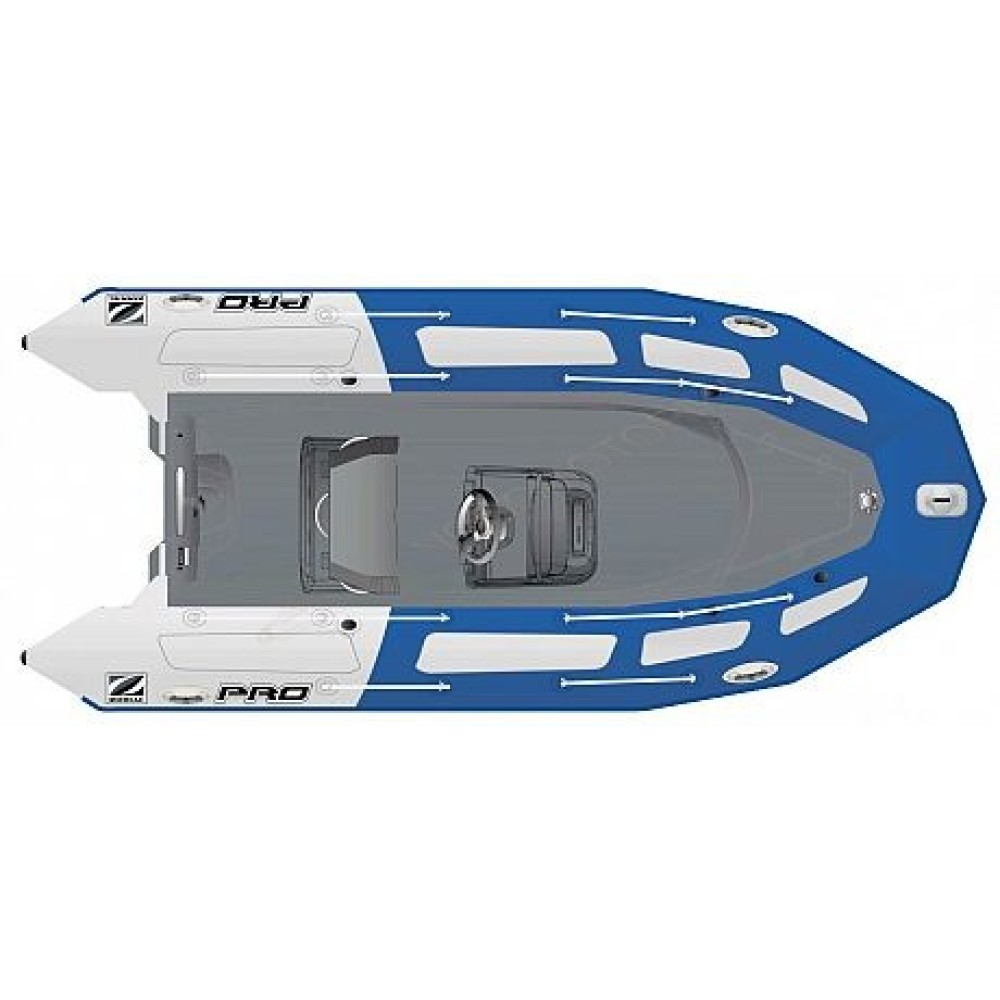 Лодка надувная ZODIAC PRO 500 TOURING ПВХ ( сине-серые баллоны, серый корпус )