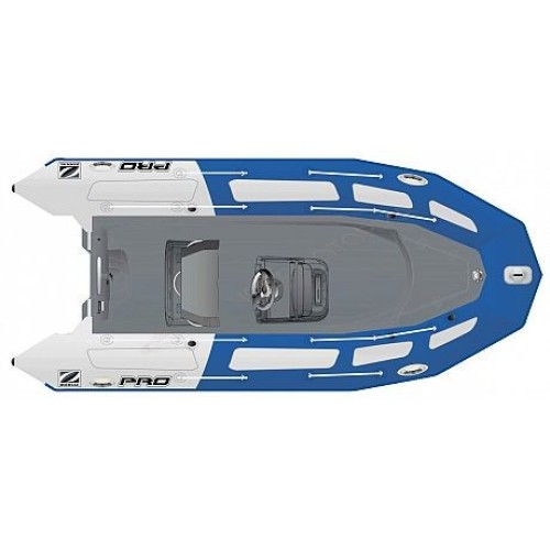 Лодка надувная ZODIAC PRO 500 TOURING ПВХ ( сине-серые баллоны, серый корпус )