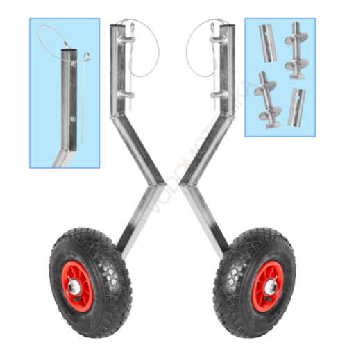 Колеса транцевые Горизонт Эконом-260ND (оцинковка, съемные, под надувное дно)